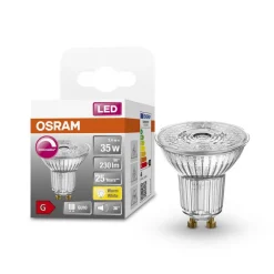 OSRAM LED glas-reflector GU10 3,4W 927 36° dimbaar