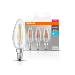 OSRAM LED kaars E14 4W filament 4.000K 470lm per 3