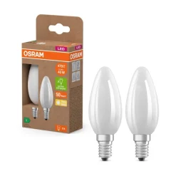 OSRAM LED kaars mat E14 2,2W 2700K 470lm 2-pak