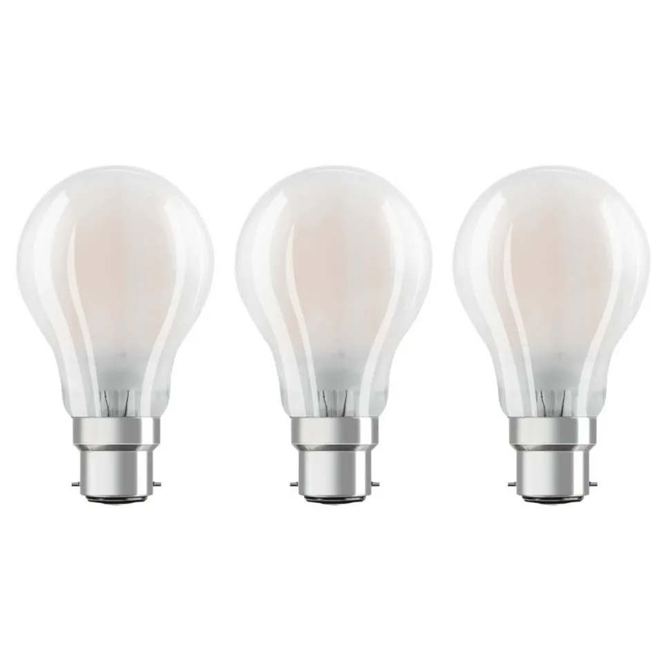 OSRAM LED lamp B22d Classic 827 6,5W 3/pak mat