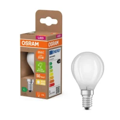 OSRAM LED lamp druppel E14 1,2W mat 2700K 255lm