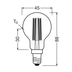 OSRAM LED lamp druppelfilament E14 2,2W 4000K 470lm