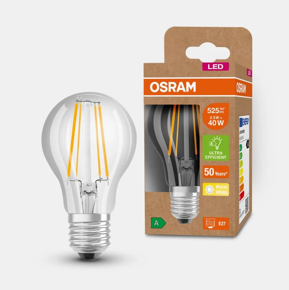 OSRAM LED lamp E27 A60 2,5W 525lm 3.000K helder