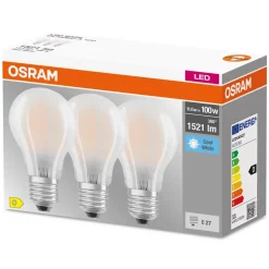 OSRAM LED lamp E27 Base CL A 11W 4.000K mat per 3