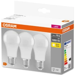 OSRAM LED lamp E27 Base CL A 10W 2.700K mat per 3
