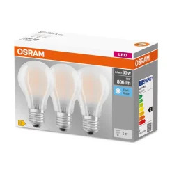 OSRAM LED lamp E27 Base CL A 7W 4.000K mat per 3