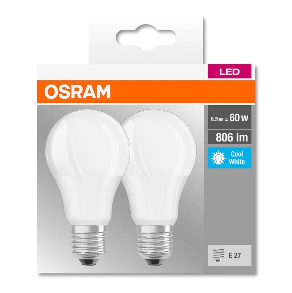 OSRAM LED lamp E27 8W 4.000K, set van 2