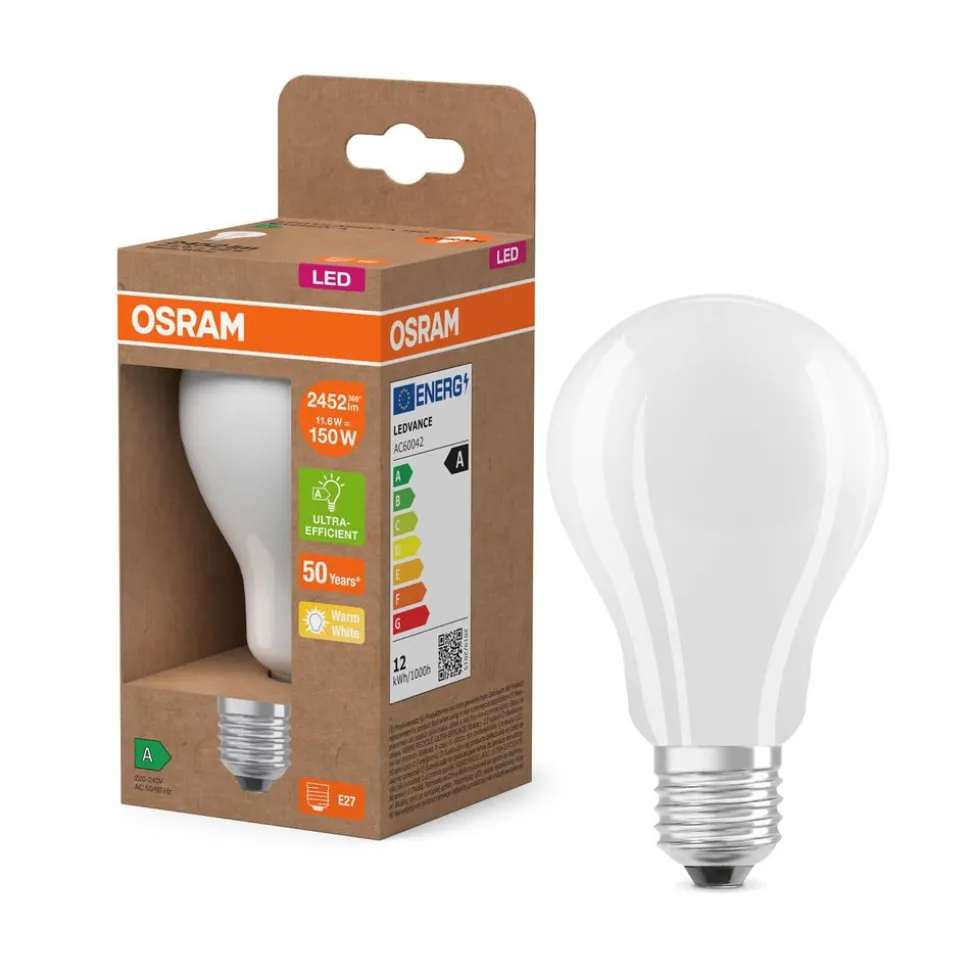 OSRAM LED lamp E27 11,6W mat 2.700K 2452lm