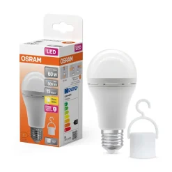 OSRAM LED lamp E27 8W mat 2700K oplaadbare accu noodverlichting