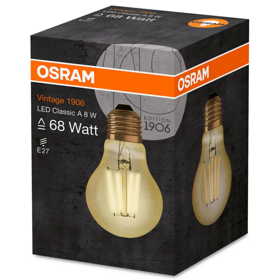 OSRAM LED lamp E27 8W vintage filament 825 goud