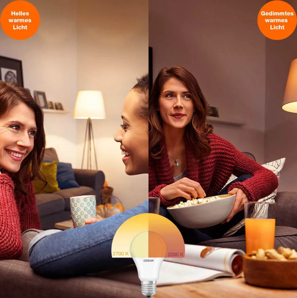 OSRAM LED lamp E27 7W warmwit GLOWdim helder