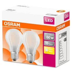 OSRAM LED lamp E27 6,5W warmwit 2 per set