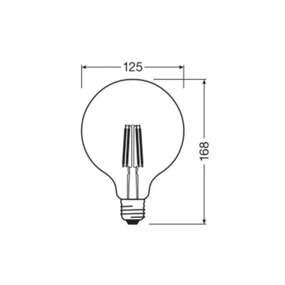 OSRAM LED lamp Globe G125 E27 7,2W Filament 2.700K