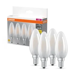 OSRAM LED lamp kaars mat E14 4W 827 4-pack