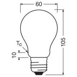OSRAM LED lamp mat E27 3.8W 827 EEK A 3-pack