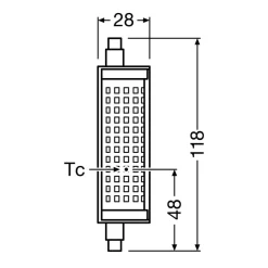 OSRAM LED lamp R7s 19W 2.700K dimbaar