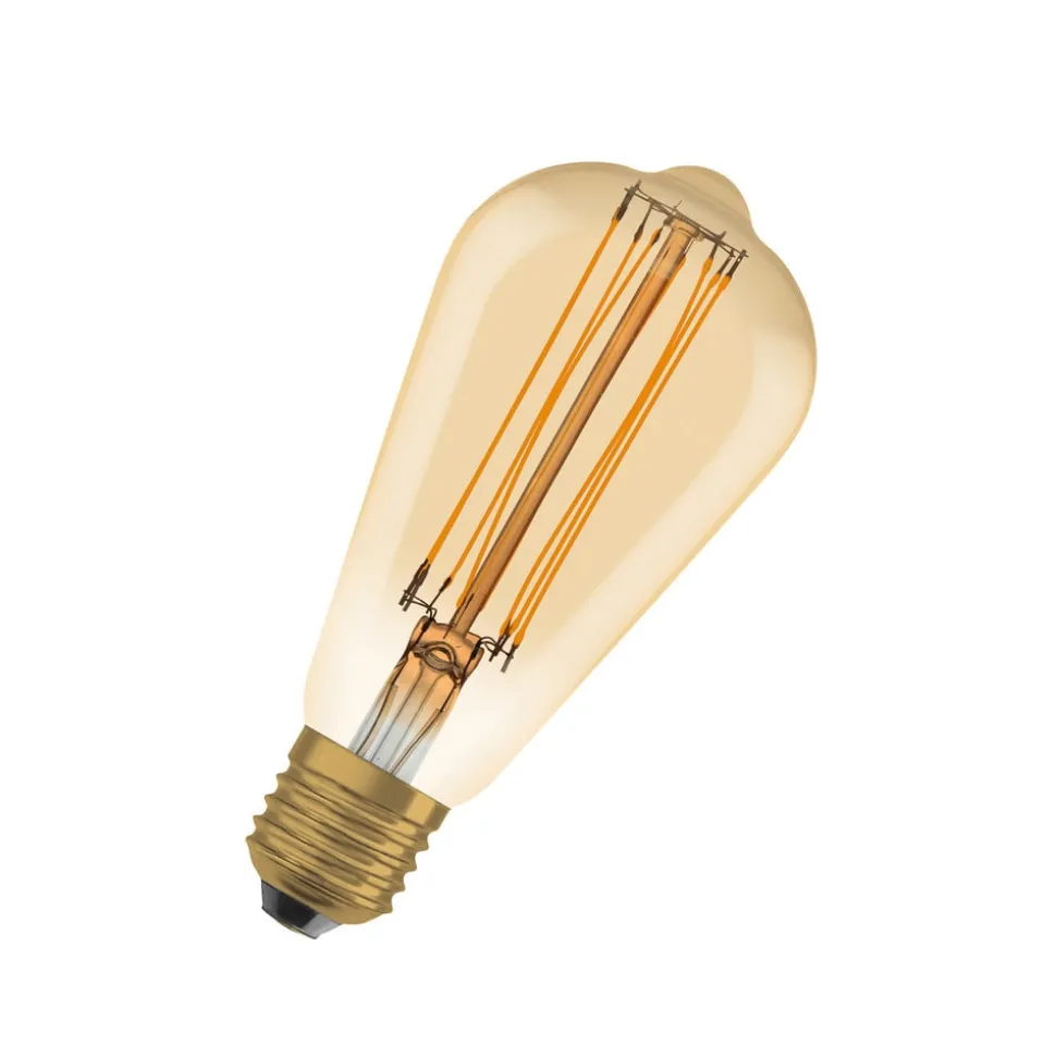 OSRAM LED Vintage 1906 Edison, goud, E27, 5,8 W, 822, dimbaar.