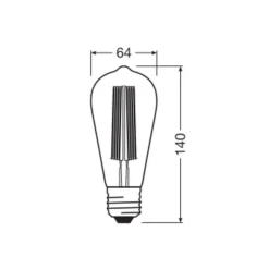 OSRAM LED Vintage 1906 Edison, goud, E27, 5,8 W, 822, dimbaar.