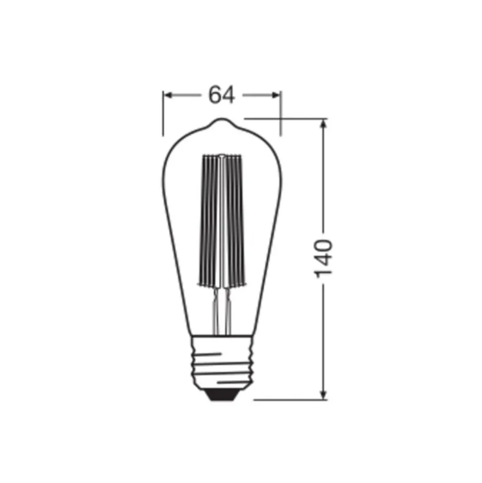 OSRAM LED Vintage 1906 Edison, goud, E27, 5,8 W, 822, dimbaar.