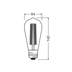OSRAM LED Vintage 1906 Edison, grijs, E27, 11W, 818, dimbaar