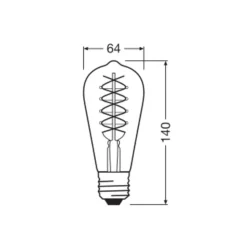 OSRAM LED Vintage 1906 Edison, grijs, E27, 7,8 W, 818, dimbaar.