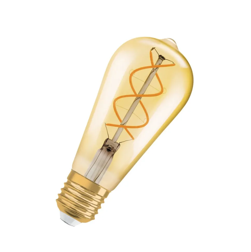 OSRAM LED Vintage 1906 Edison, goud, E27, 4W, 2.000K, dimbaar.