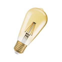OSRAM LED Vintage 1906 Edison, goud, E27, 6,5 W, 824, dimbaar.