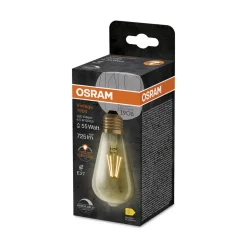 OSRAM LED Vintage 1906 Edison, goud, E27, 6,5 W, 824, dimbaar.