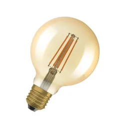 OSRAM LED Vintage 1906, G95, E27, 6,5 W, goud, 2.400 K, dimbaar.