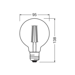 OSRAM LED Vintage 1906, G95, E27, 6,5 W, goud, 2.400 K, dimbaar.