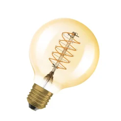 OSRAM LED Vintage 1906, G80, E27, 4,8 W, goud, 2.200 K, dimbaar.