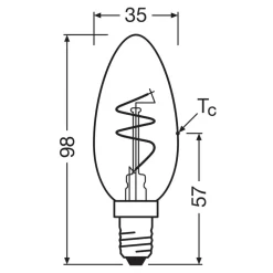 OSRAM LED Vintage B28 E14 4,6W 927 Spiraal gloeidraad helder dimbaar