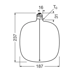 OSRAM LED Vintage Big Oval E27 4,8W 818 Gloeidraad bruin dimbaar