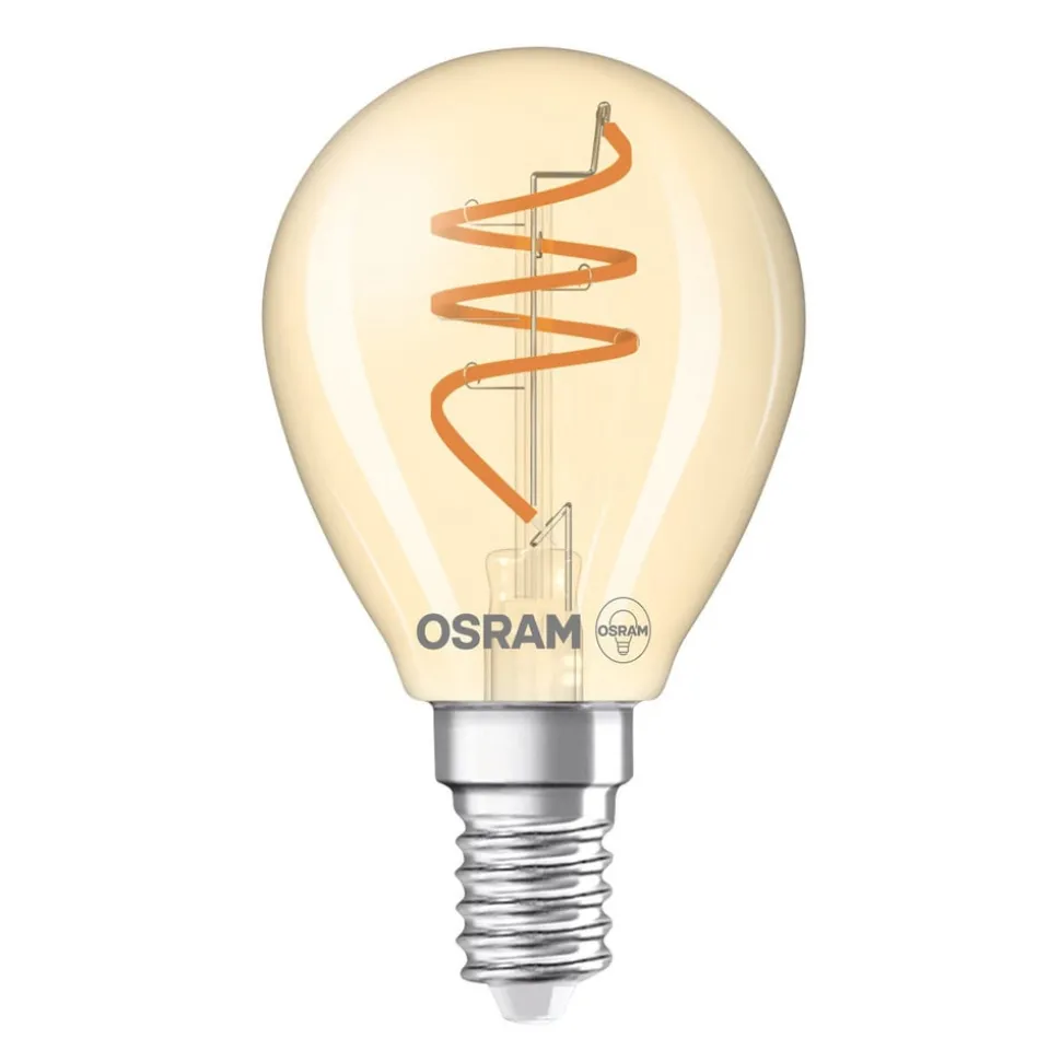 OSRAM LED Vintage E14 4,9W 922 druppelvormige spiraalfilament goud