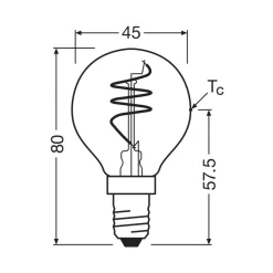 OSRAM LED Vintage E14 4,9W 922 druppelvormige spiraalfilament goud
