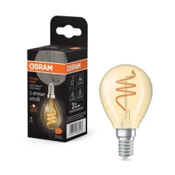 OSRAM LED Vintage E14 4,9W 922 druppelvormige spiraalfilament goud