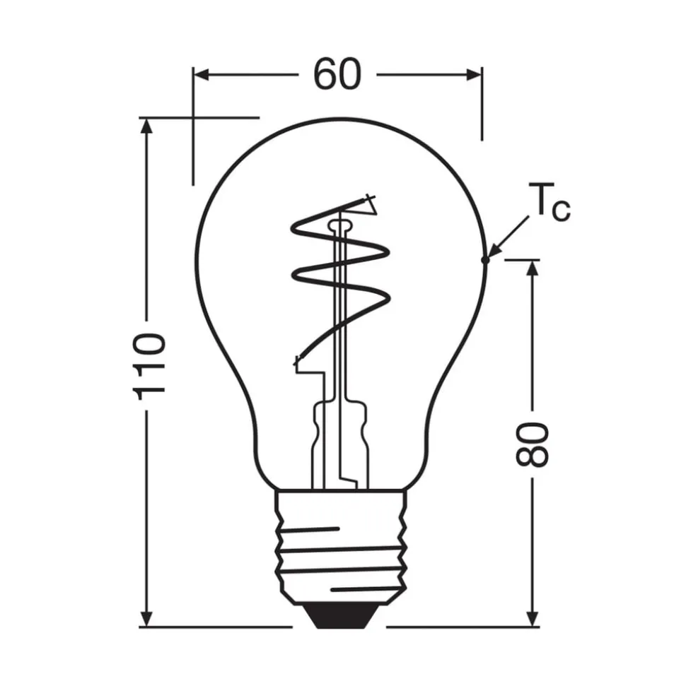 OSRAM LED Vintage E27 4,6W 2.200K Spiraal gloeidraad helder dimbaar