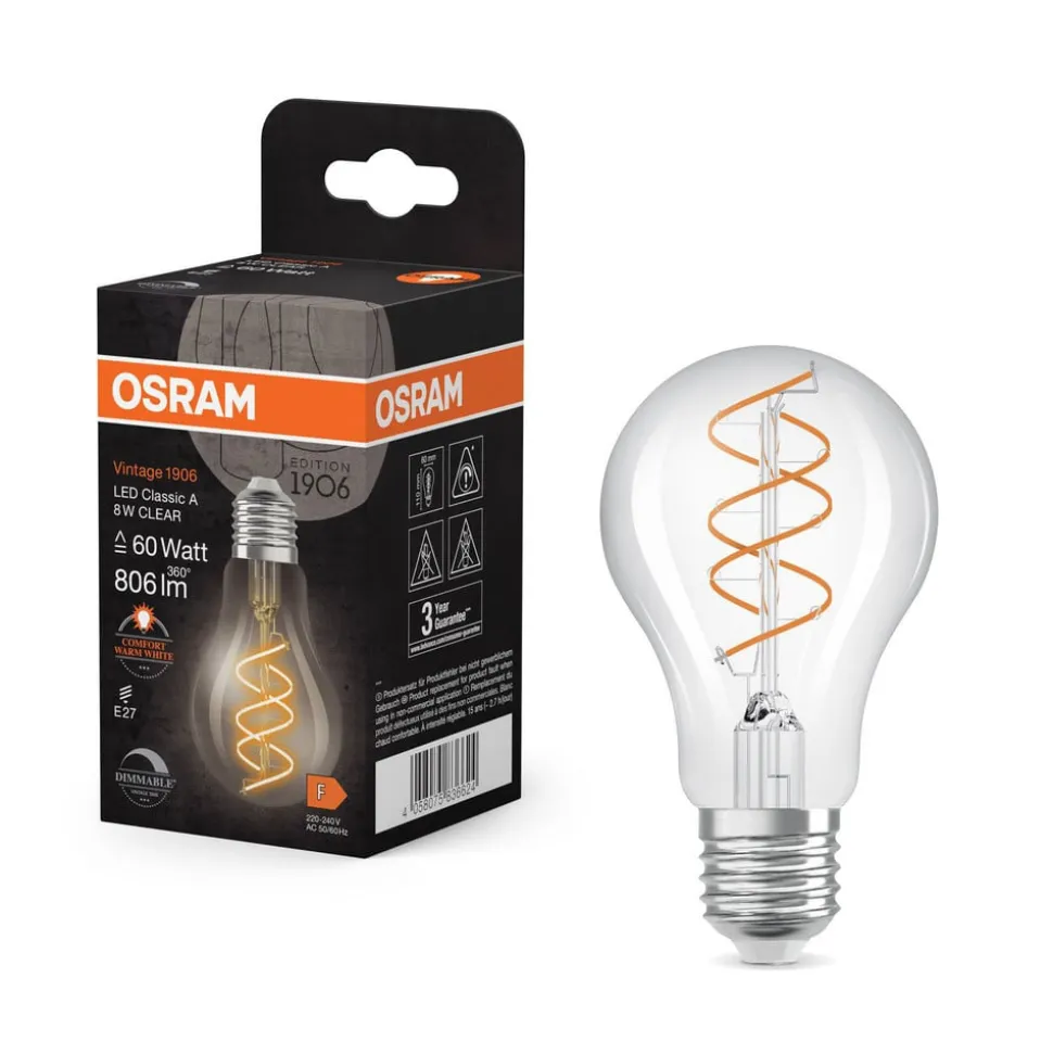 OSRAM LED Vintage E27 8W 2.200K Spiraal gloeidraad helder dimbaar