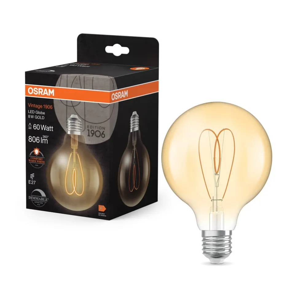 OSRAM LED Vintage G95 E27 8W 922 Hart Filament goud dimbaar