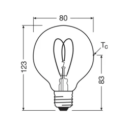 OSRAM LED Vintage G80 E27 4,9W 922 Hart Filament goud dimbaar