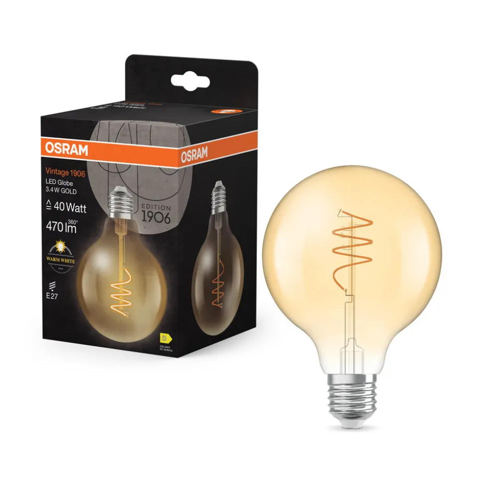 OSRAM LED Vintage G95 E27 3,4W 827 Spiraal gloeidraad goud