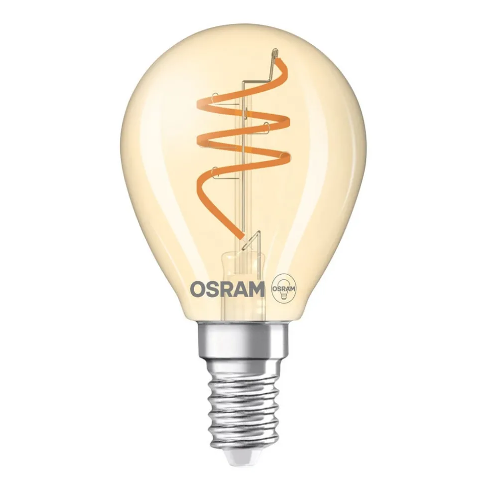 OSRAM LED Vintage P40 E14 4,9W 922 Spiraal gloeidraad goud dimbaar
