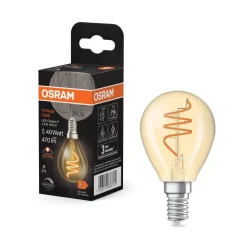 OSRAM LED Vintage P40 E14 4,9W 922 Spiraal gloeidraad goud dimbaar