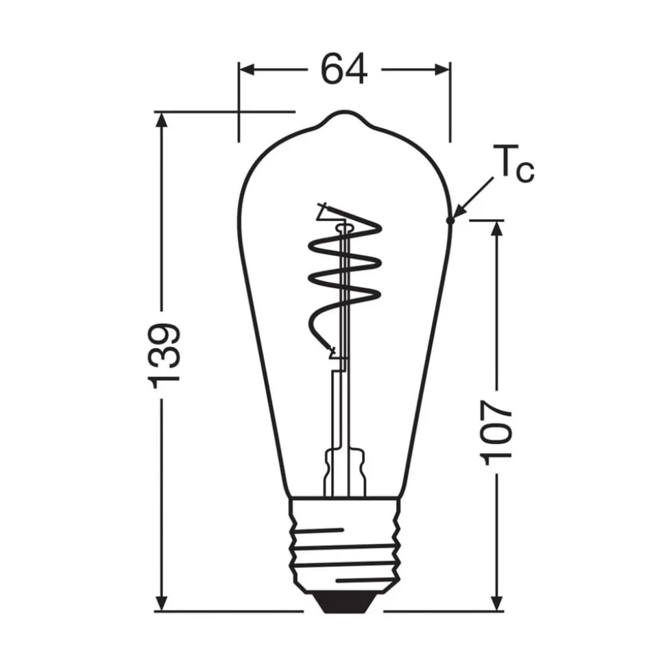 OSRAM LED Vintage ST64 E27 3,4W 927 Spiraal gloeidraad helder