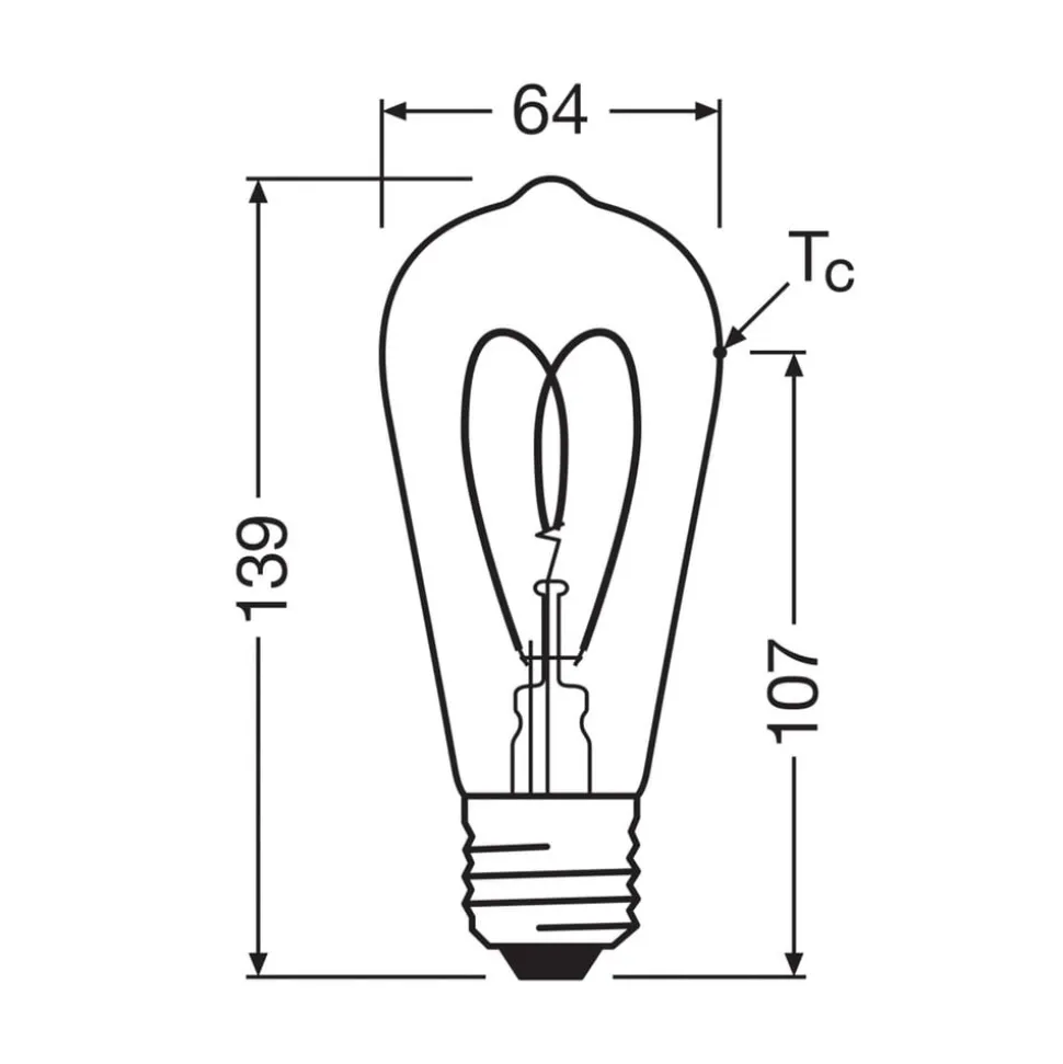 OSRAM LED Vintage ST64 E27 7,2W 927 Hart gloeidraad helder dimbaar