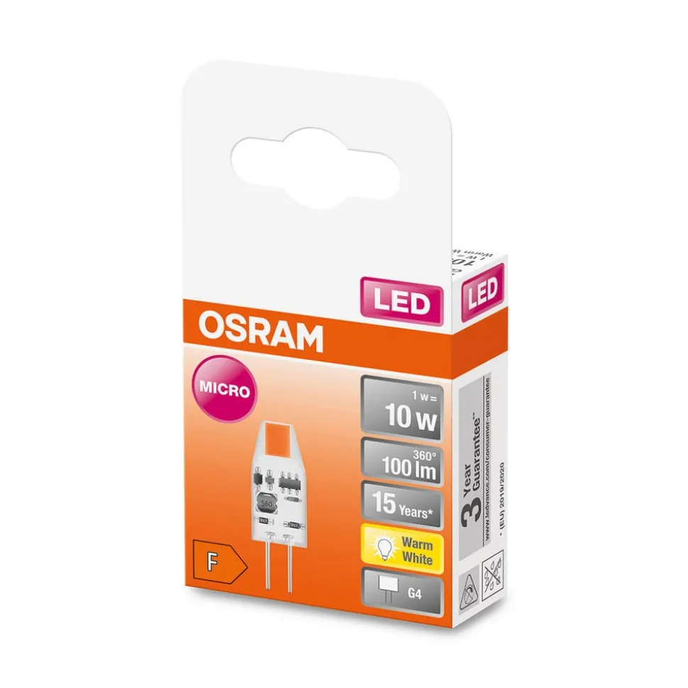 OSRAM PIN Micro LED stiftlamp G4 1W 100lm 2.700K