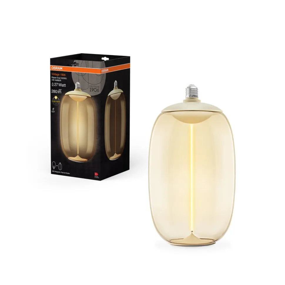 OSRAM Vintage 1906 Big Elipse Oval, amber E27 827 Gloeidraad