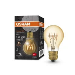 OSRAM vintage 1906 Classic A LED E27 4,8W goud dim
