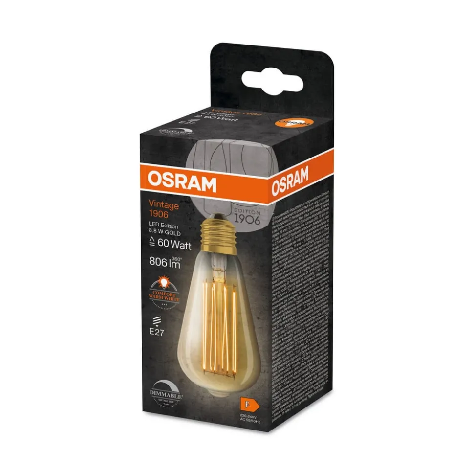 OSRAM vintage 1906 E27 8,8W LED ST64 822 goud dim