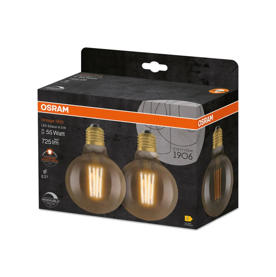 OSRAM vintage 1906 LED bol E27 6,5W dimbaar per 2